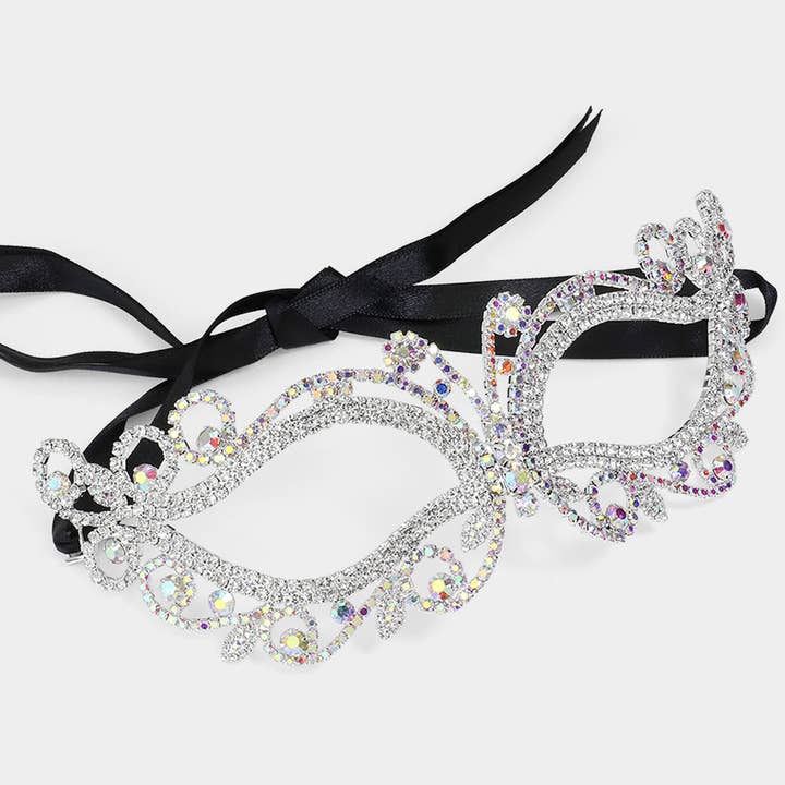 Sensibling Corp. - Wholesale Costume - Women's - Rhinestone Paved Cat Eye Masquerade Mask