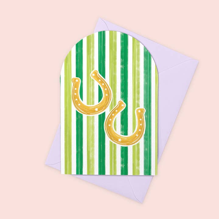 Carte de Bonne Chance | Carte de Vœux Fer à Cheval Porte-Bonheur pour la vente par Vero Illustrates Art Prints and Greeting Cards