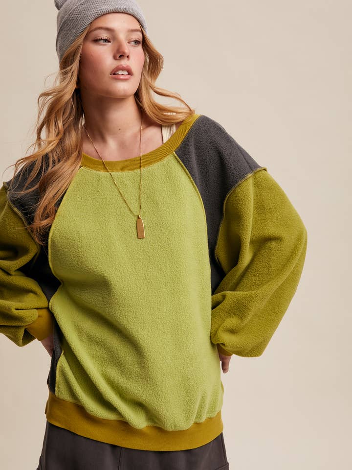 Colorblock Fleece Pullover LT1111 for wholesale by Listicle