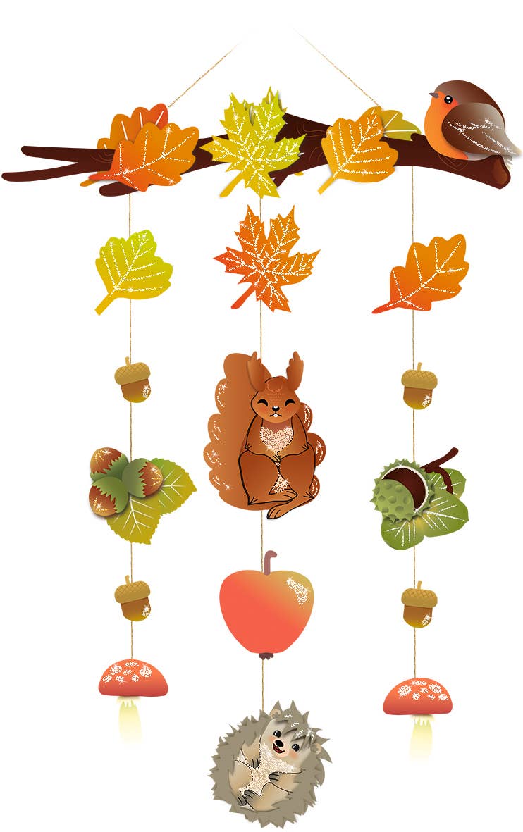 URSUS® / Buntpapierfabrik Ludwig Bähr GmbH & Co. KG – Engroshandel DIY-hobbysæt – Mobile 'Efterårsmagi' – komplet sæt til ophæng på ca. 52 cm1