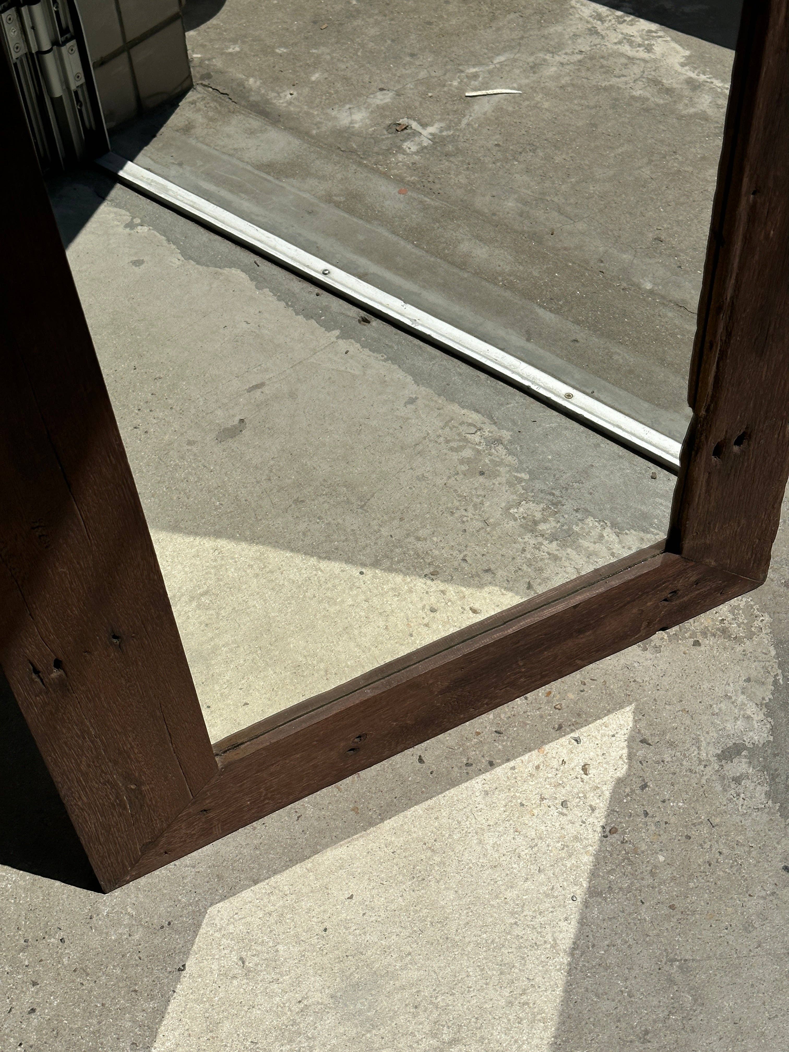 Office Objets - Wholesale Wall Mirror - Mirror with exotic brutalist old iron wood frame H:139cm4