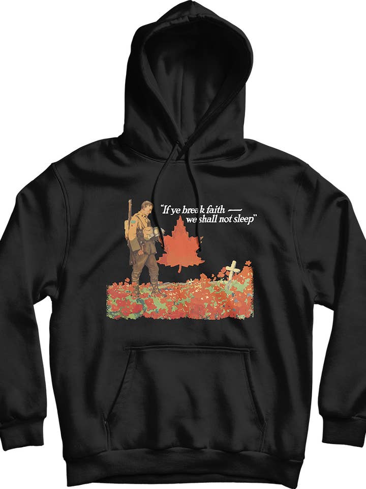 We Shall Not Sleep Military Remembrance Hoodie for wholesale by Canada for Victory