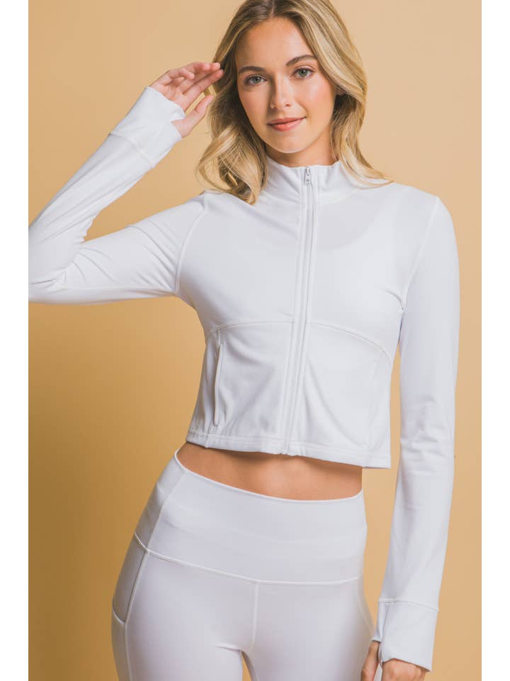 42POPS - Wholesale Jacket - Women's - 1002 Active Mock Neck Full Zip Thumb Hole Jacket w/ Pockets SI-272