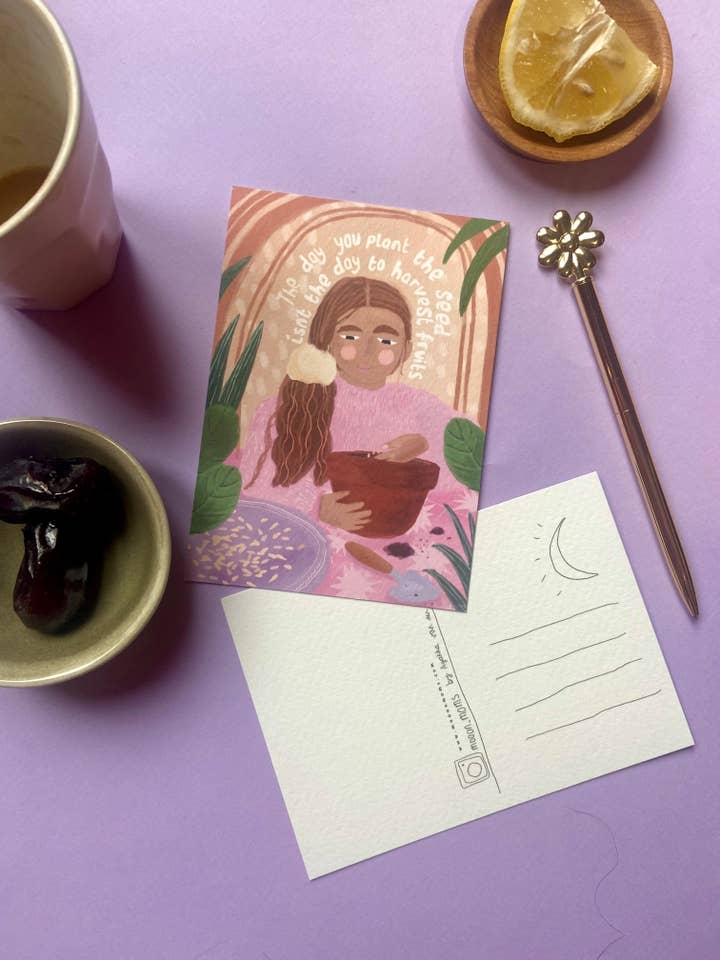 Postal feminino inspirador Plante Sementes por atacado de Mooon Moms