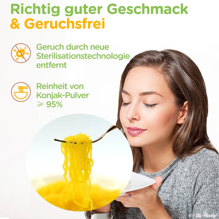 Missathome GmbH - Wholesale Pasta - Elf-Family Shirataki Nudeln mit Kurkuma| Low Carb/Keto/Instant Konjak Nudeln/ Gesunde Rezepte für 1 Woche