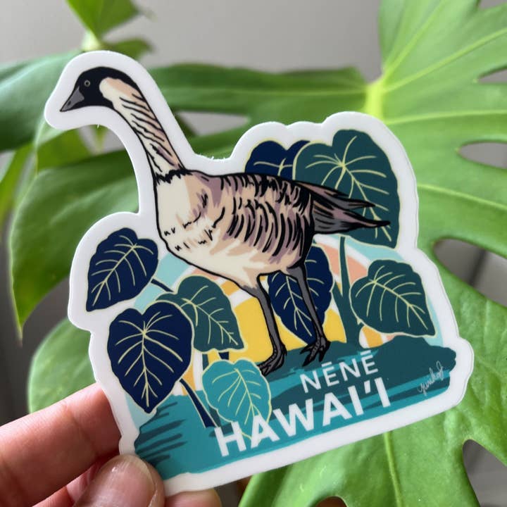 Island Stickers & More / Yuriko J. Design – Großhandel Aufkleber – Taro/Kalo Nene Aufkleber — Hawaii Island-Serie