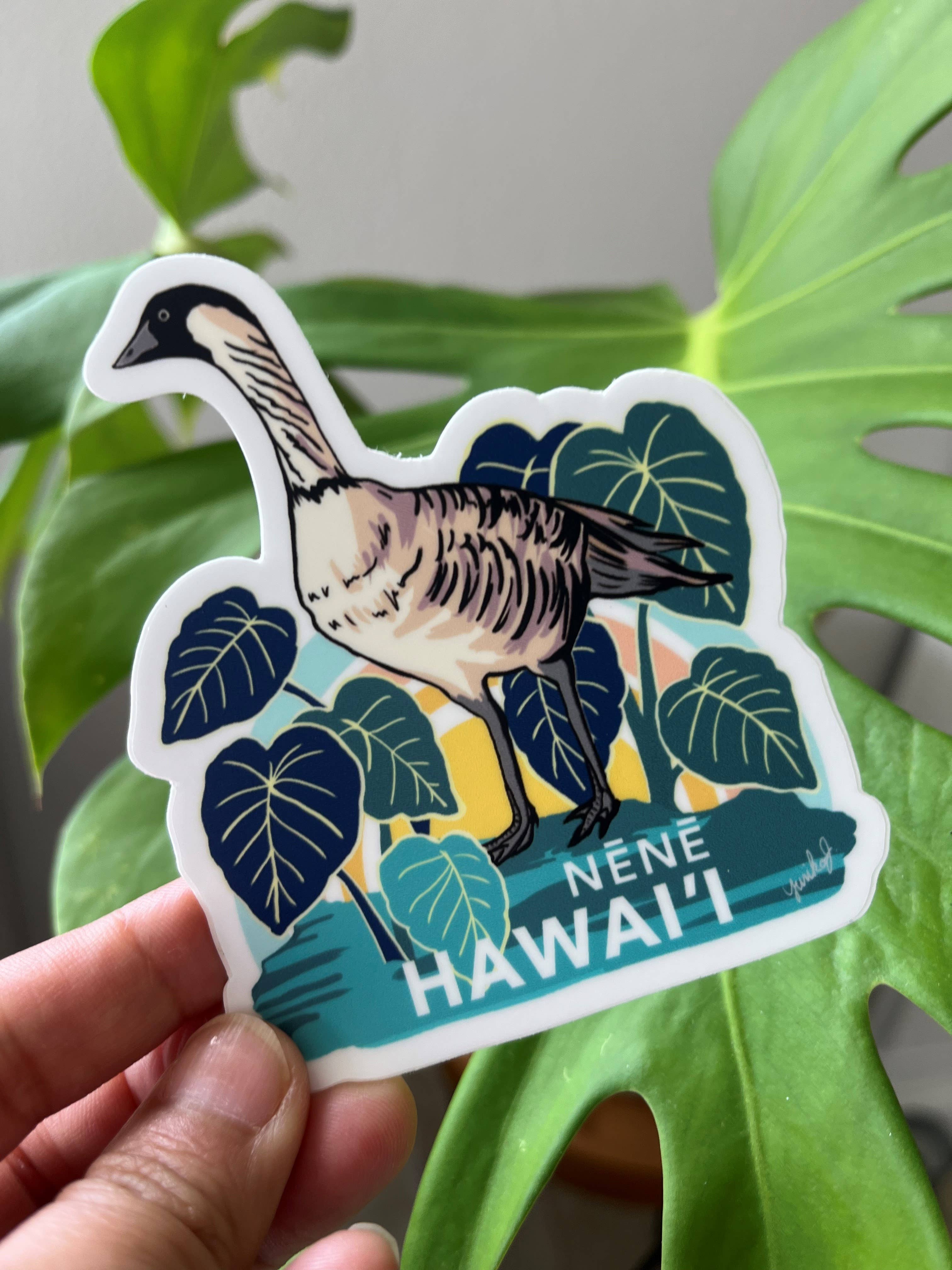 Island Stickers & More / Yuriko J. Design – Großhandel Aufkleber – Taro/Kalo Nene Aufkleber — Hawaii Island-Serie