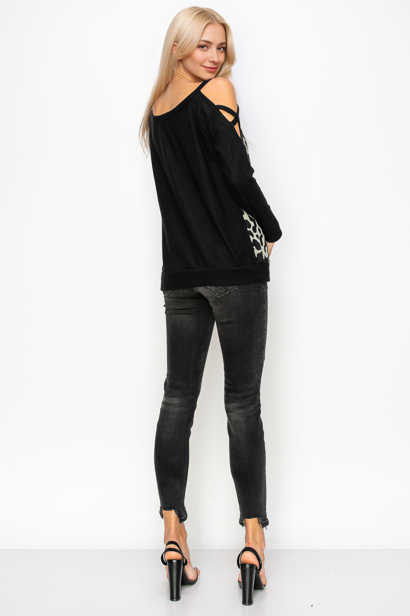 A.gain - Vente Haut en maille – femme - 10766L561 - HAUT À ÉPAULES DÉNUDÉES À IMPRIMÉ ANIMALIER10