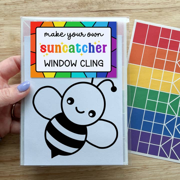 Kit de bricolage autocollant Bumble Bee Suncatcher pour enfants pour la vente par Calenlou Crafts