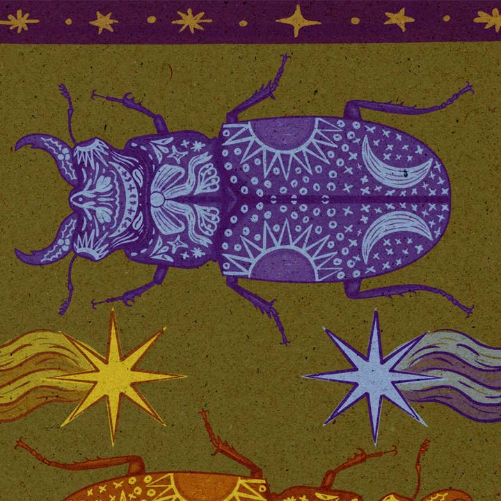 Black Moss Studio - Wholesale Art print - Celestial Stag Beetle Wall Art - Goblincore Decor8
