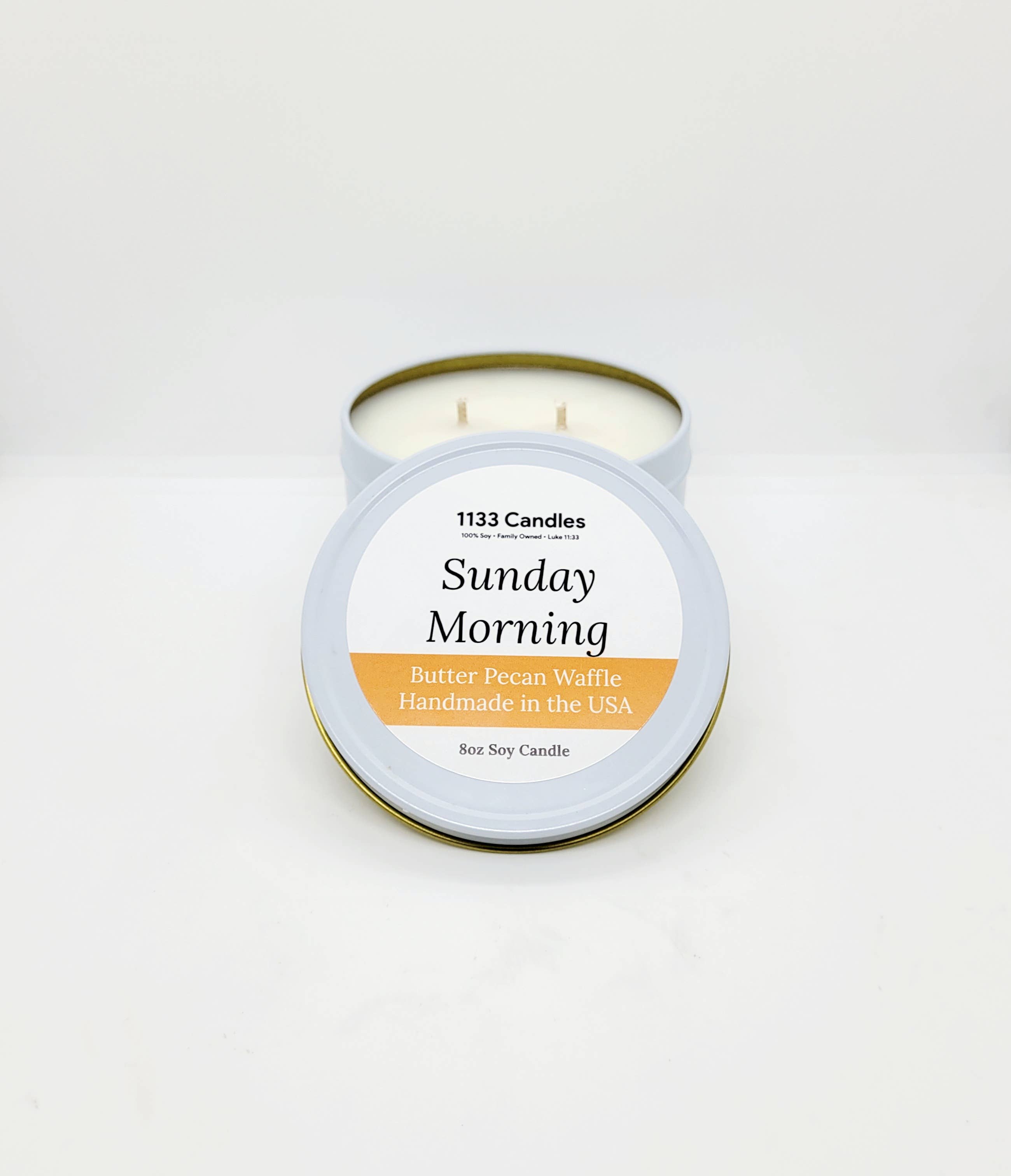 1133 Candles – wholesale Jar/filled candle – 8oz Fall Candle | Butter Pecan Waffle | Sunday Morning 3