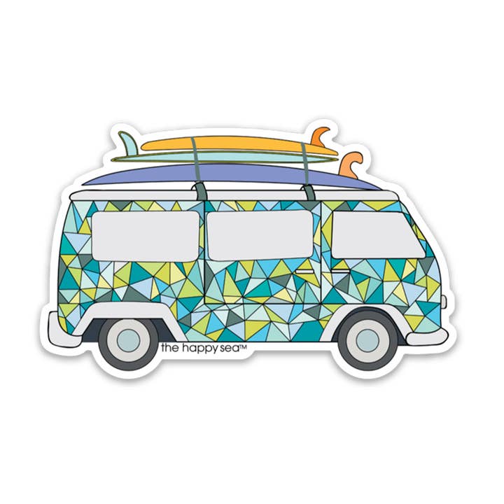 3" Surf Van Vinyl Sticker for wholesale by The Happy Sea