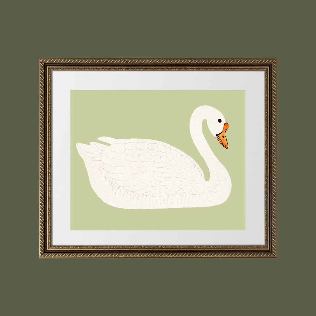 Sea to Skye - Wholesale Art Print - A Swan Antique Art Print (Green)6