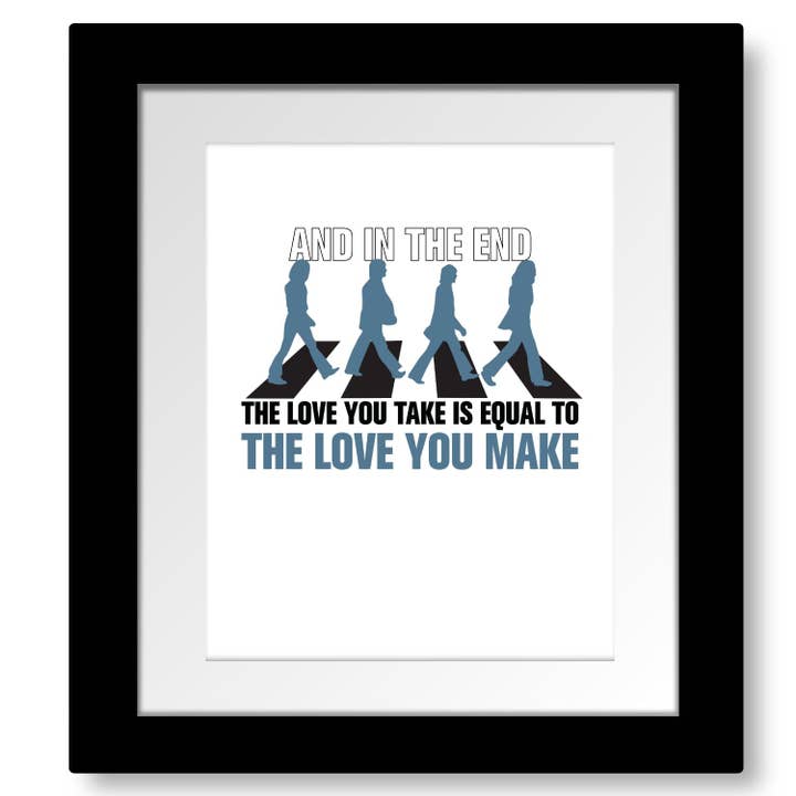 Song Lyrics Art – wholesale Art print – The End by the Beatles - Song Lyric Music Poster Art Print