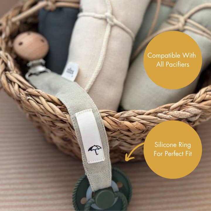 Saga Copenhagen - Wholesale Pacifier Clip - Baby - Pacifier Clip - Green Tea - Organic Cotton - Silicone Ring4