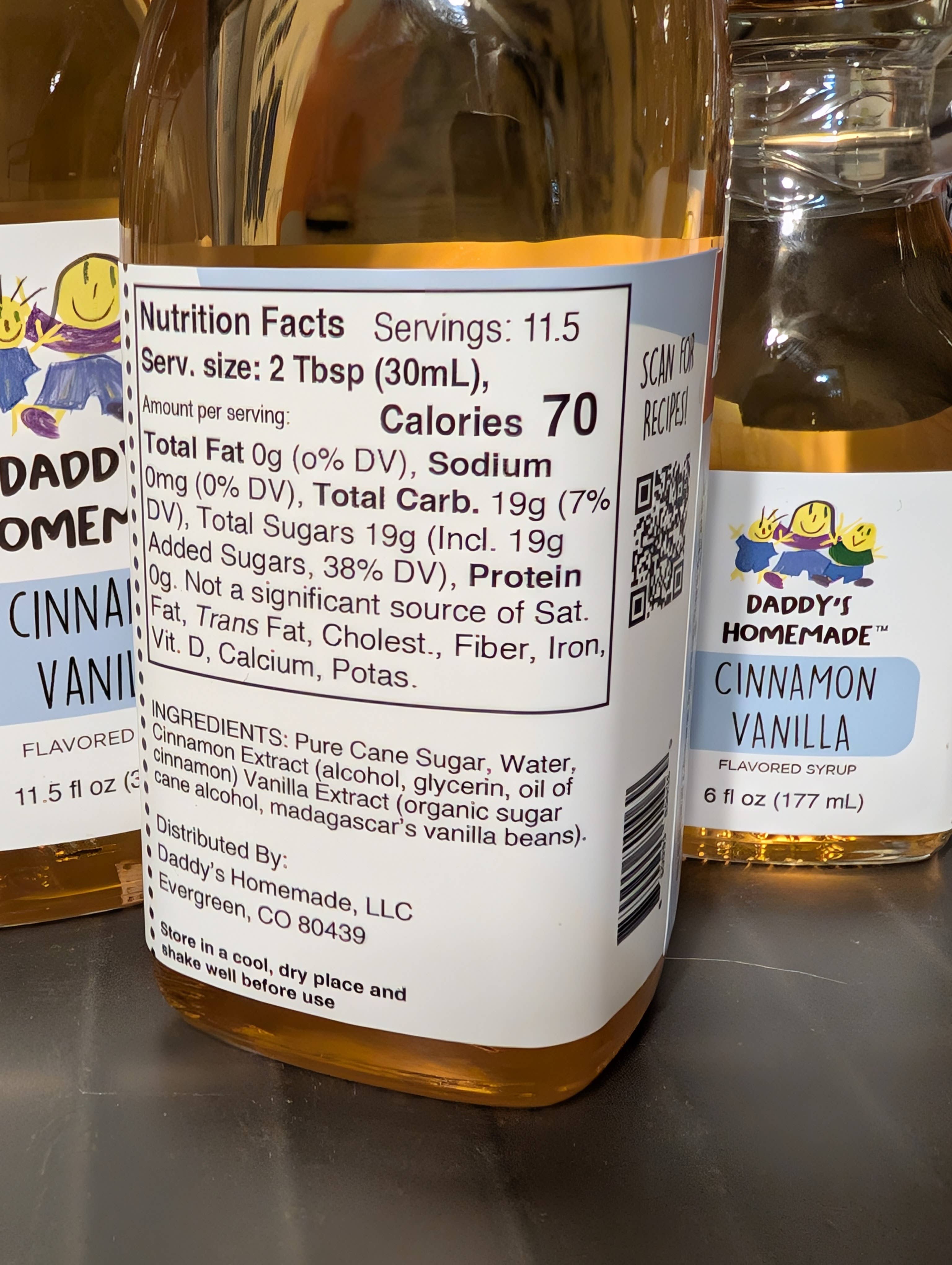 Daddy's Homemade LLC - Wholesale Flavored Syrup - Cinnamon Vanilla Natural Flavored Syrup 6 oz and 11.5 oz1
