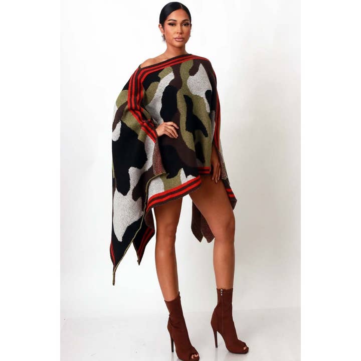 CAMUFLAJE Vestido de Chal con Estampado de Camuflaje de venta al por mayor en Faire4