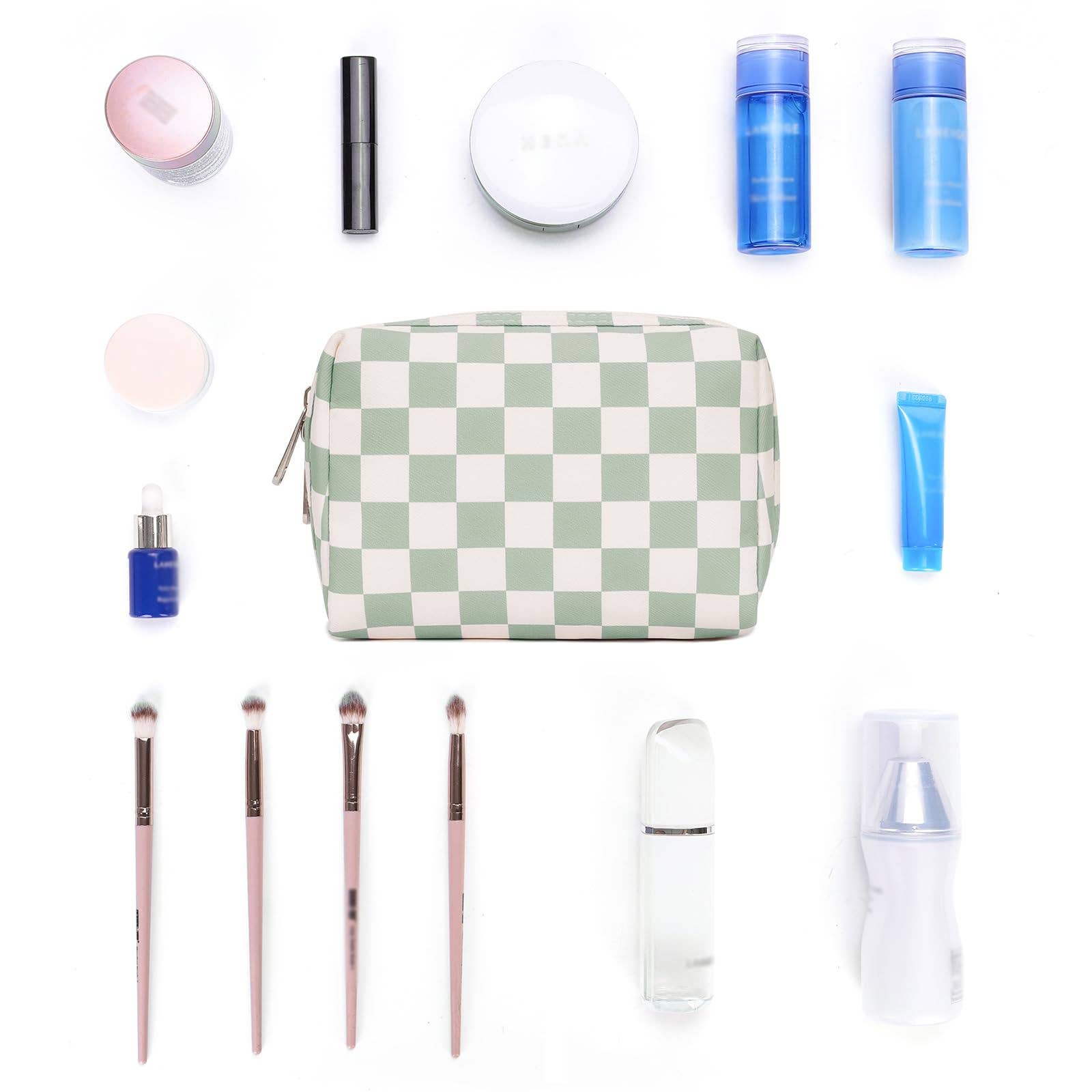 wandf - Wholesale Makeup/Cosmetic Bag - Checkered Makeup Bag Travel Cosmetic Bag Organizer Toiletry37