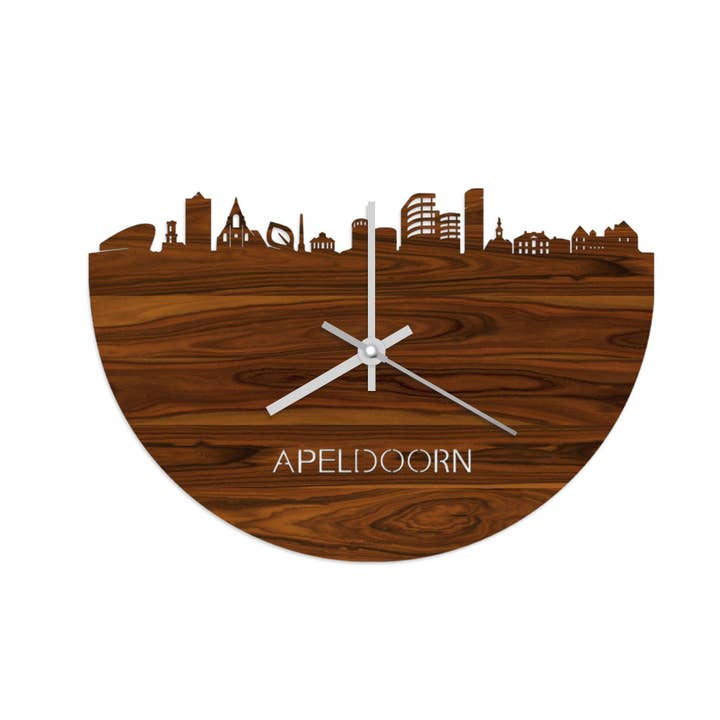 Skyline Clock Apeldoorn Rosewood for wholesale by WoodWideCities