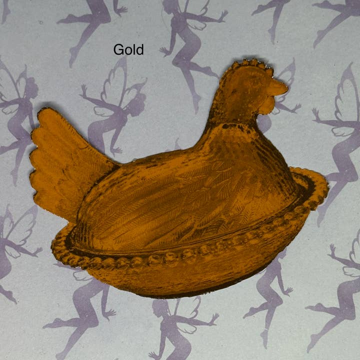 Hen on Nest Sticker, Gold Collection for wholesale by My Graphic Fairy Designs