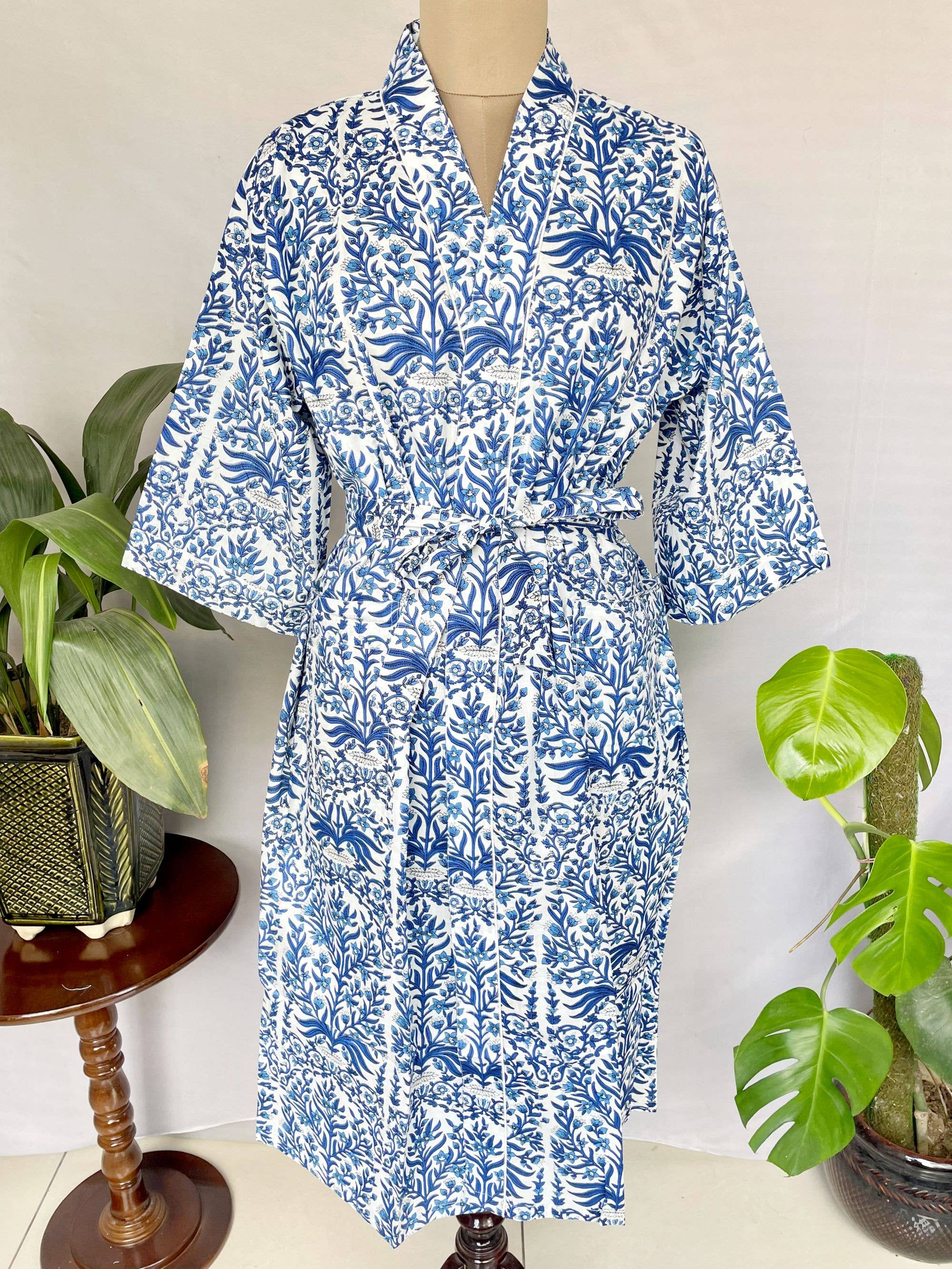 The Eastern Loom – wholesale Kimono - Dam – Boho Robe Sommar Kimono Ren Bomull Lounging Damkläder