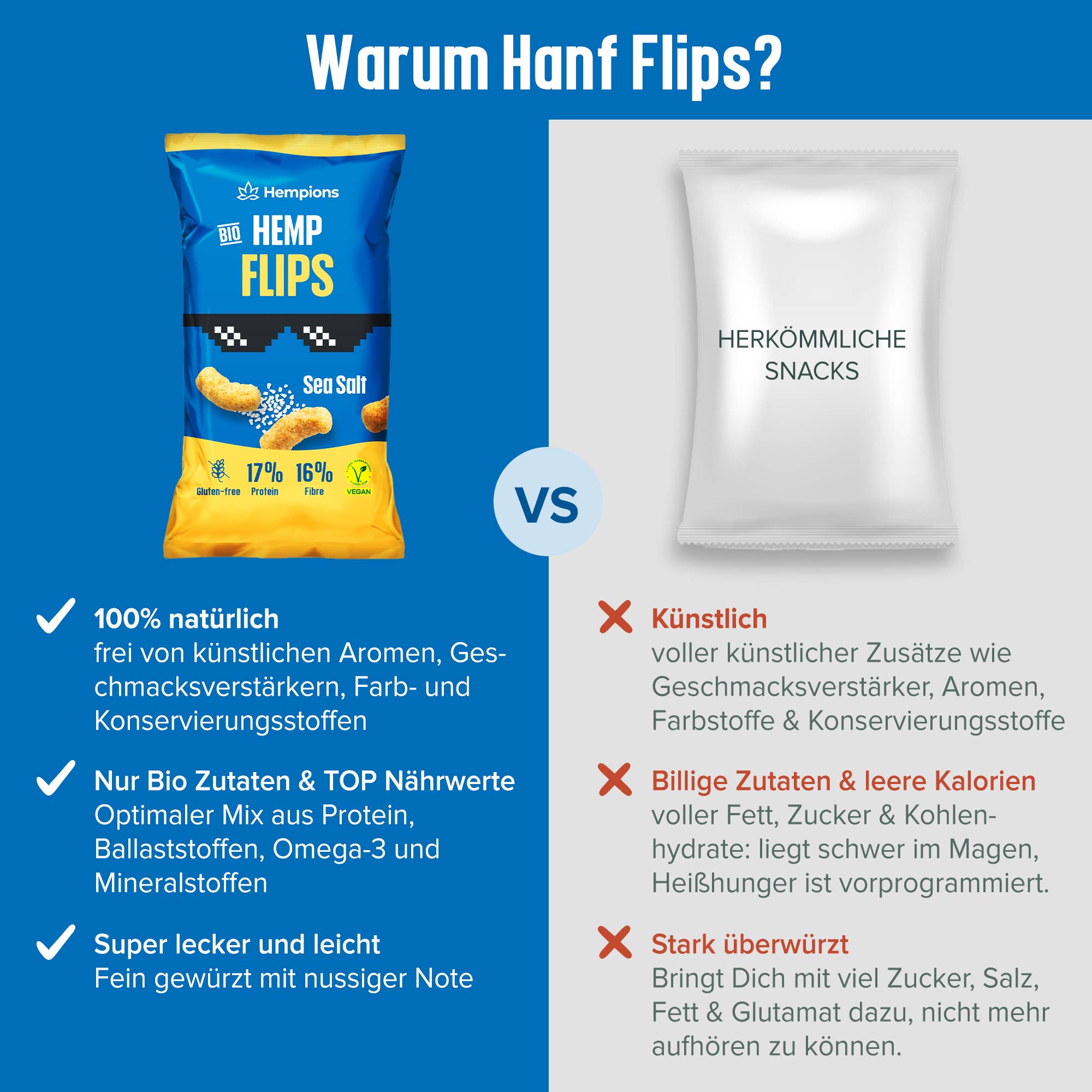 Hempions - Wholesale Puffed Snack - Organic Hemp Flips Sea Salt, 70 g – Gluten-Free Hemp Snack4