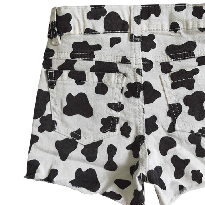 Aier Wholesale - Wholesale Shorts - Kids - Baby Girls cow print summer denim shorts10