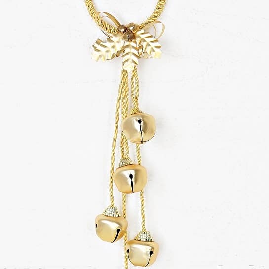 Holiday Depot Inc. - Wholesale Ornament - M2740- 13inL Galvanized Bell Bow-GD-1