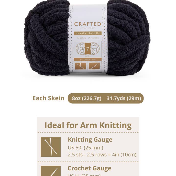 Crafted by Catherine - Wholesale Yarn - Chunky Chenill Yarn | 8oz/227g | Jumbo #7 | Pack of 617