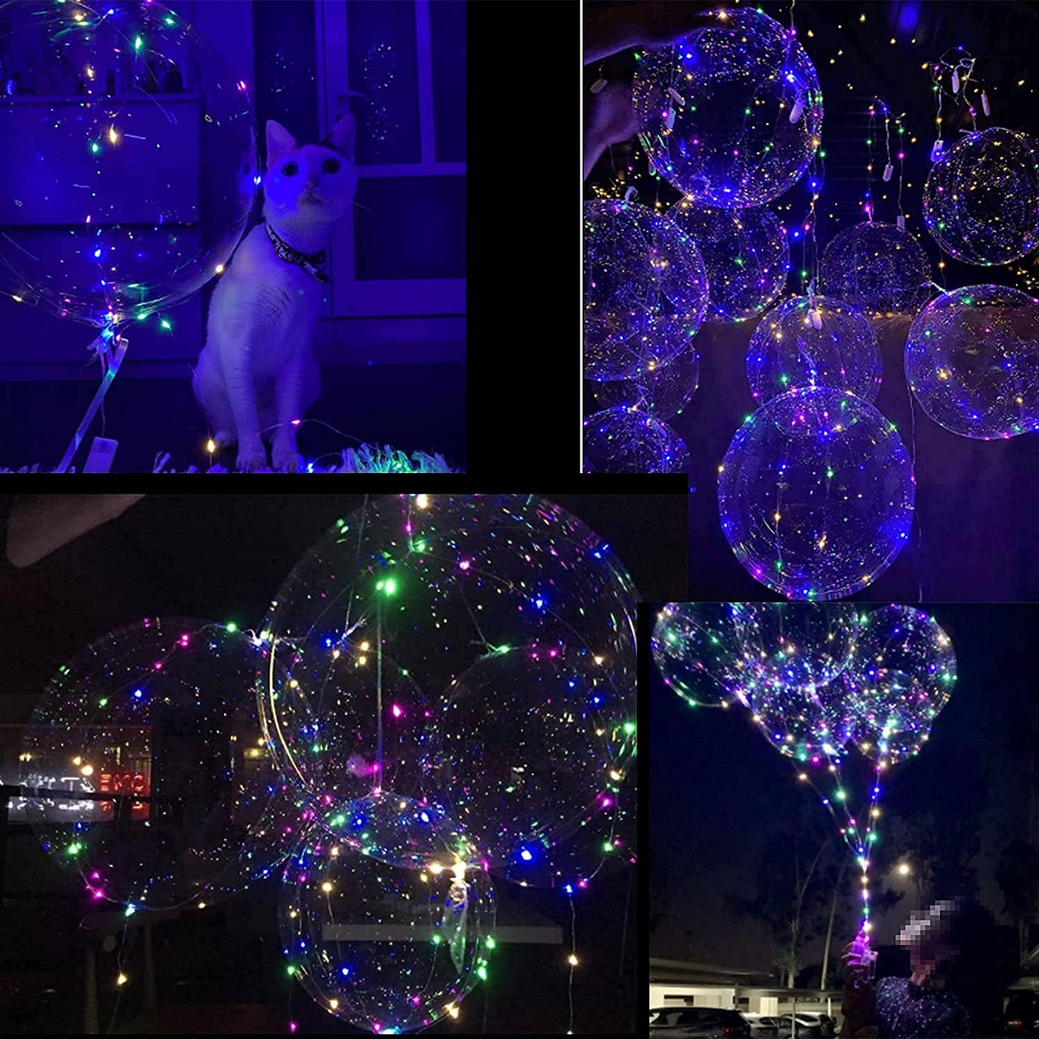 SugarQuoteMeNot LLC - Wholesale Balloon - 6 Bo-Bo Balloons-String Light Style3