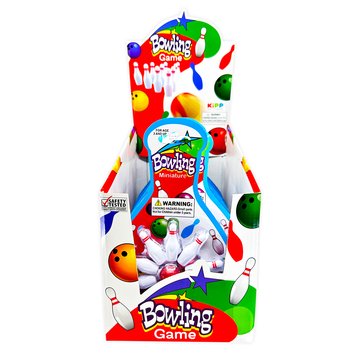 Novelty Brands - Wholesale Retailer Display - Kids & Baby - Toy Mini Bowling Game Carded - 12/Display1