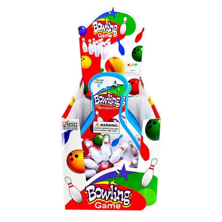 Novelty Brands - Wholesale Retailer Display - Kids & Baby - Toy Mini Bowling Game Carded - 12/Display1
