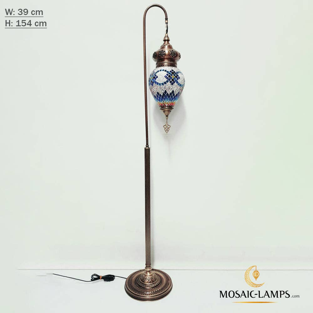 Mosaic Lamps - Wholesale Floor Lamp - Handmade Single Turkish Mosaic Floor Lamp, Large Egg Globe2