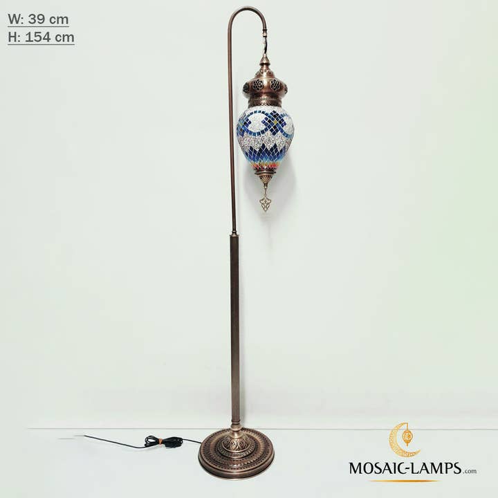 Mosaic Lamps - Wholesale Floor Lamp - Handmade Single Turkish Mosaic Floor Lamp, Large Egg Globe2