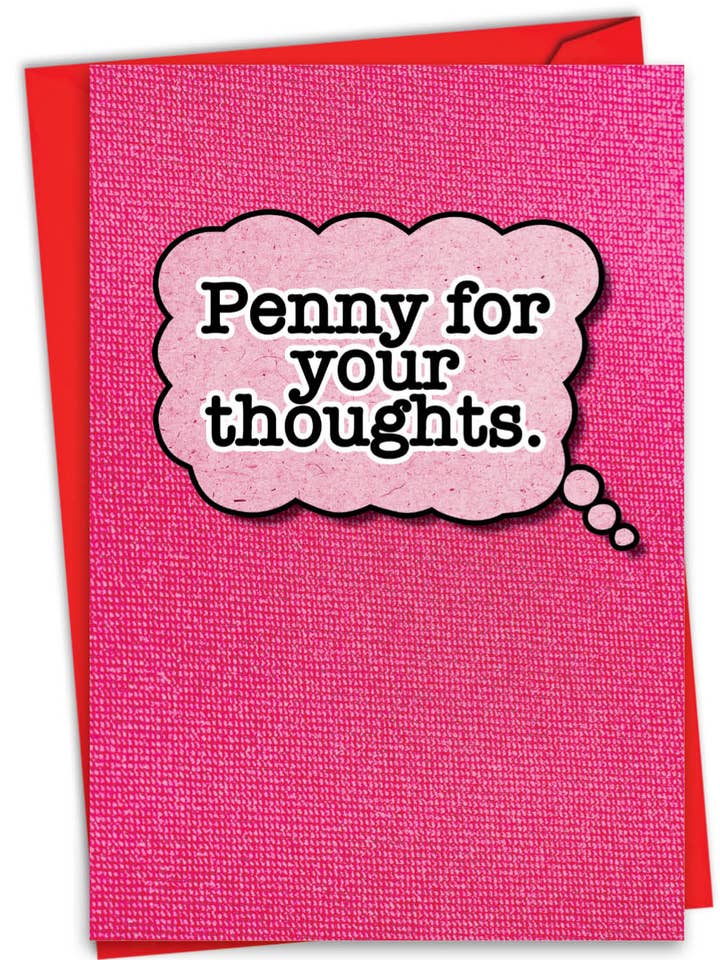 Tarjeta de felicitación de San Valentín - Penny for Your Thoughts para venta al por mayor de NobleWorks
