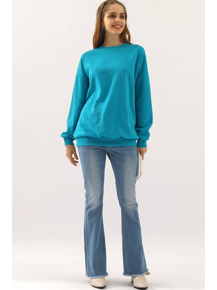 NINEXIS - Wholesale Sweatshirt - Women's - CWTTL902_CREW NECK LONG SLEEVE PULLOVER SWEATSHIRT TOPS21