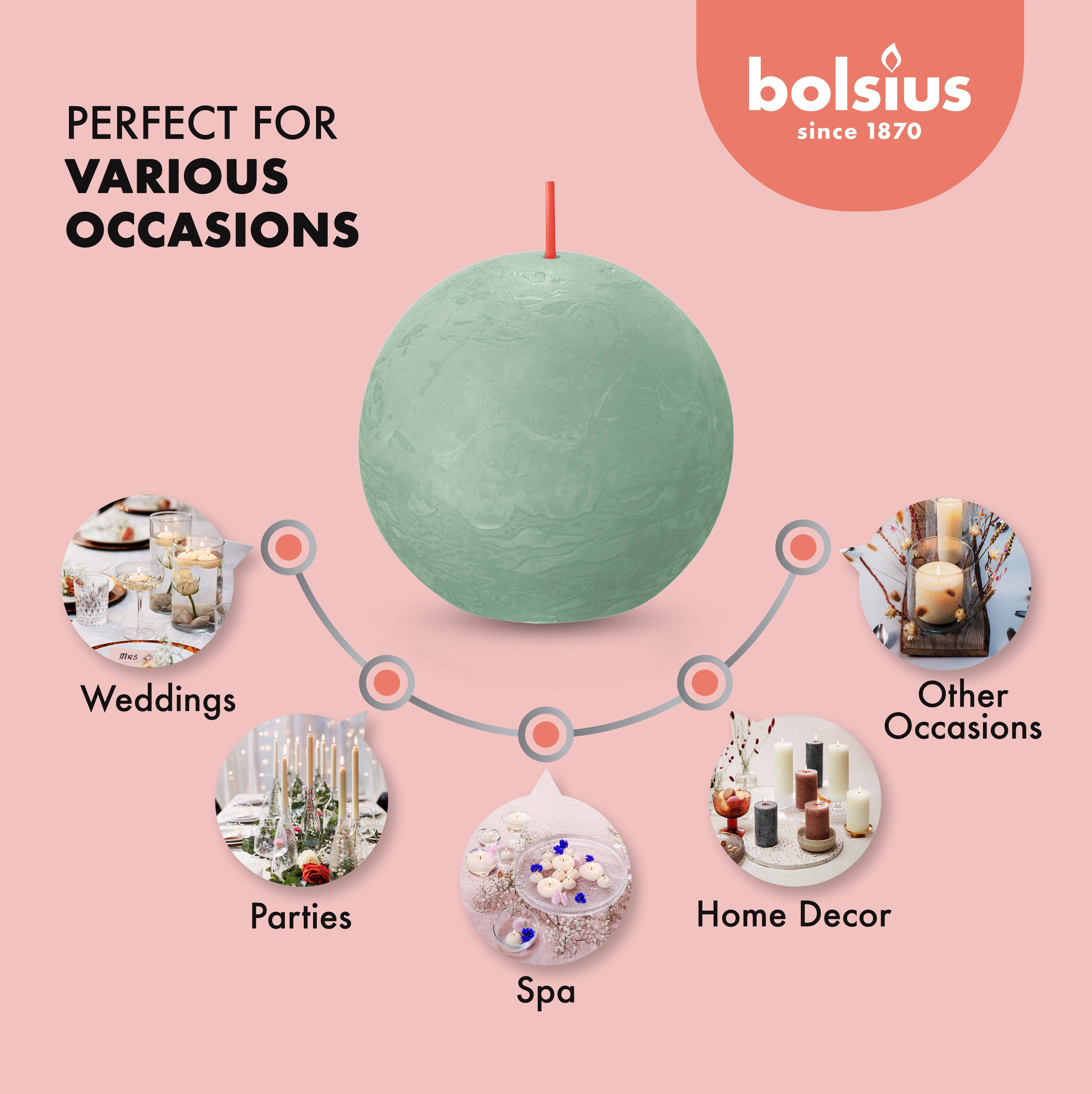 BOLSIUS – Velas de decoração por atacado – 6 Velas rústicas 3" - Inperfuted - Natural - Eco-Friendly - Cera Plant-Based - **Vendido Individualmente205