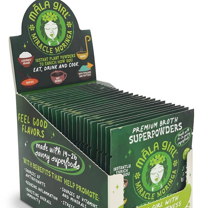 Superfood Broth Powder + Instant Soup Base with Moringa for wholesale by māla girl