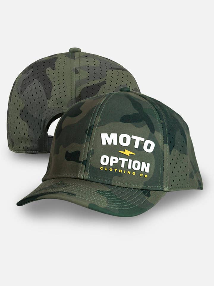 Gorra de Rendimiento Stacked Bolt - Camuflaje para venta al por mayor de MotoOption
