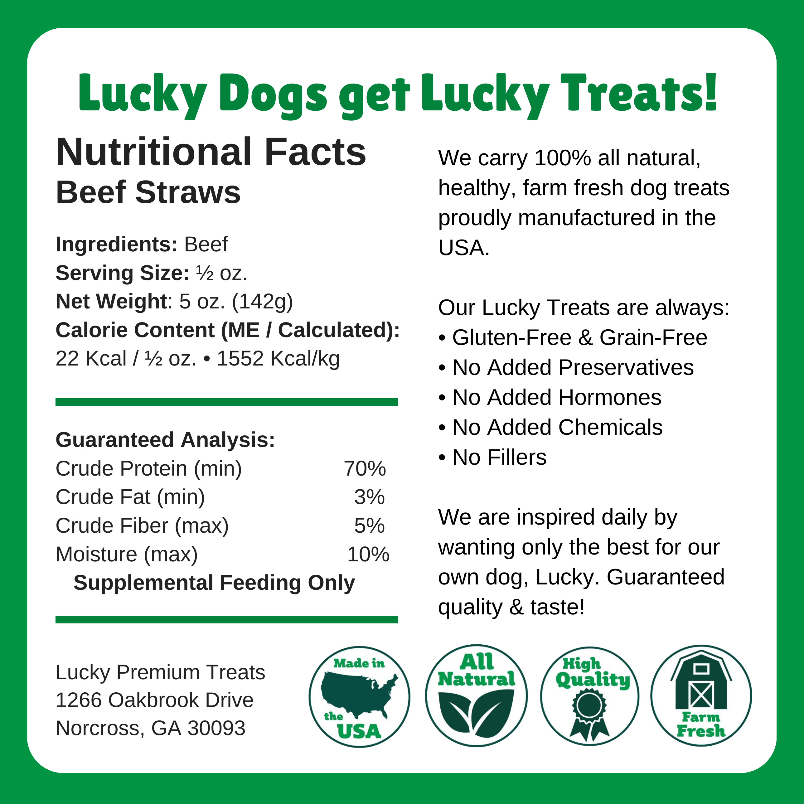 Lucky Premium Treats - Wholesale Pet Treats - Dog - Beef Jerky Straws - Bulk per lb4