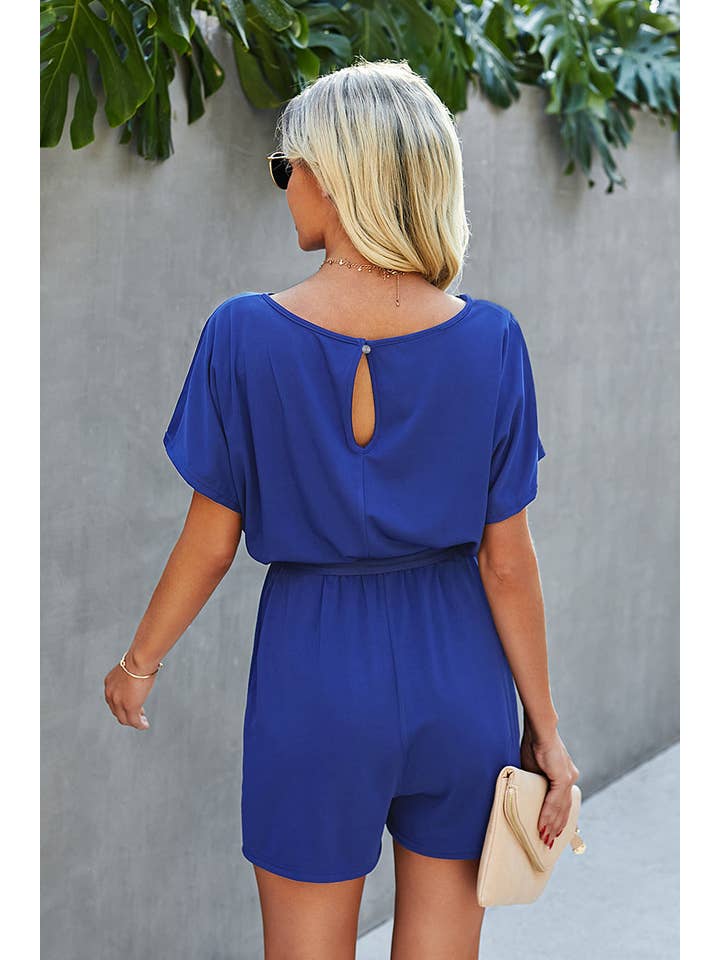 Supreme Fashion – wholesale Byxdress - Dam – Båtringad kortärmad midjeknyt lös romper