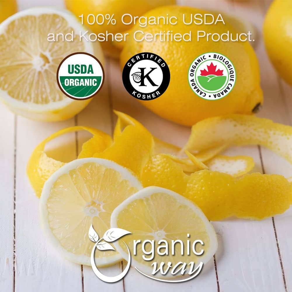 Organic Way LLC - Venta al por mayor Hierbas - Cáscara de Limón Seca Cortada y Tamizada (Citrus limon) - Certificado Kosher | Vegano, No GMO y Sin Gluten | Certificado USDA | Origen - India2