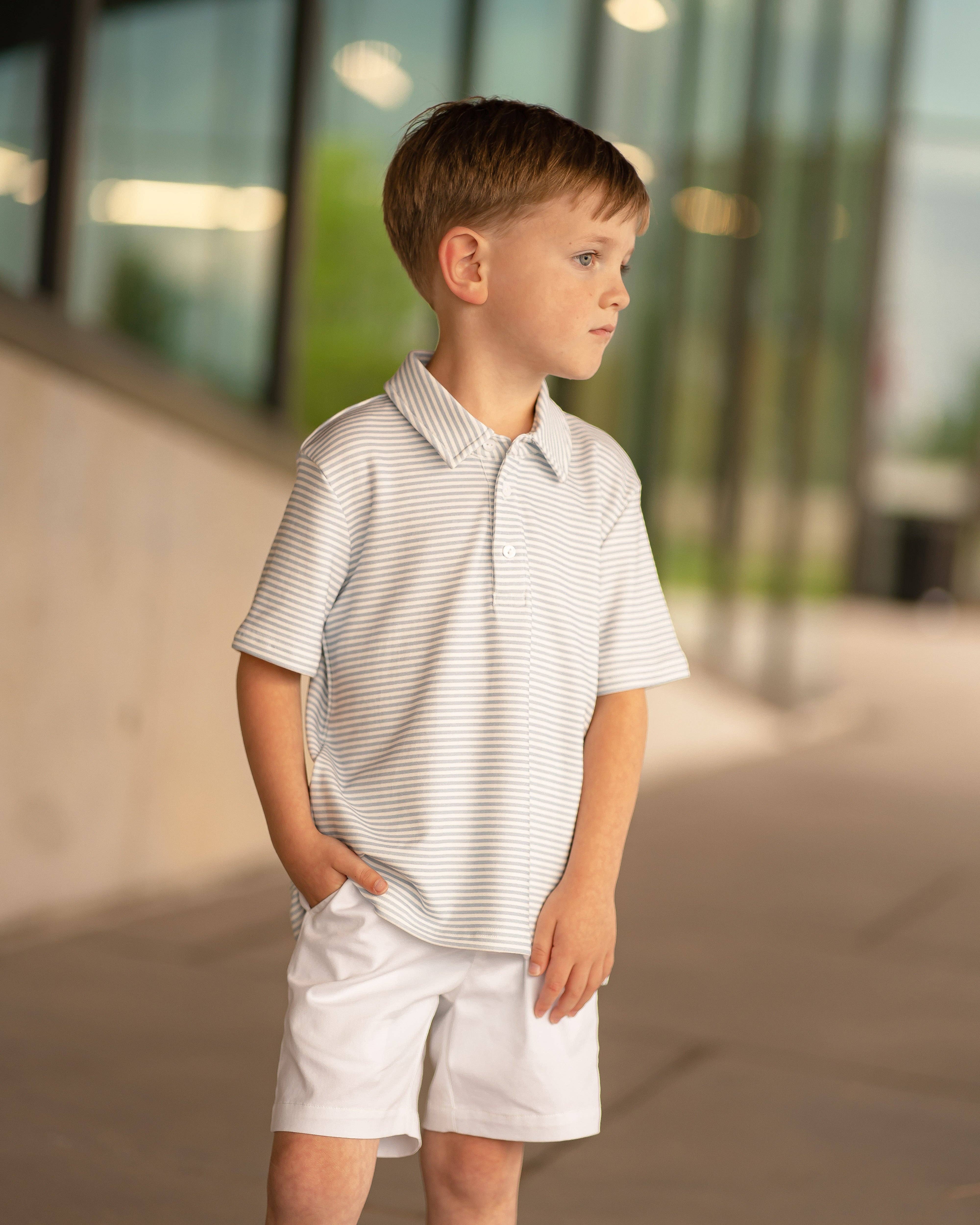 The Yellow Lamb - Wholesale T-Shirt - Kids - Patrick Shirt: Greers Ferry Gray Stripe2