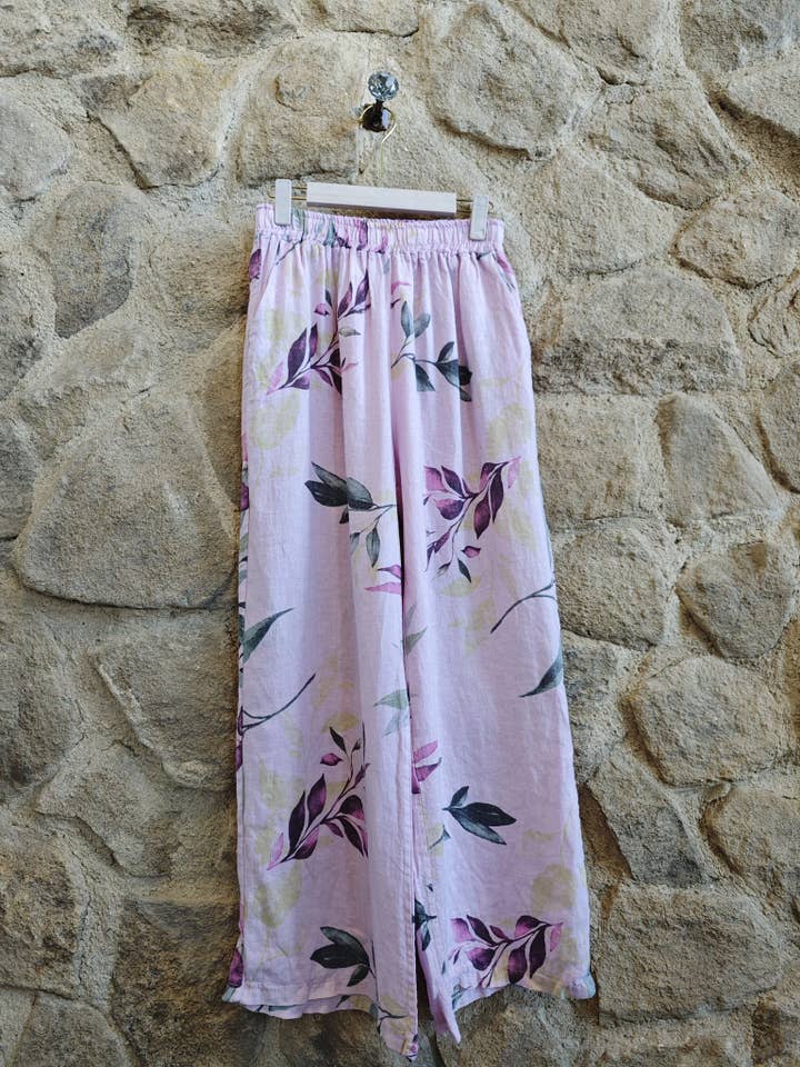 Ref-00498 PANTALÓN ESTAMPADOS Lino 100% para venta al por mayor de Linen & More