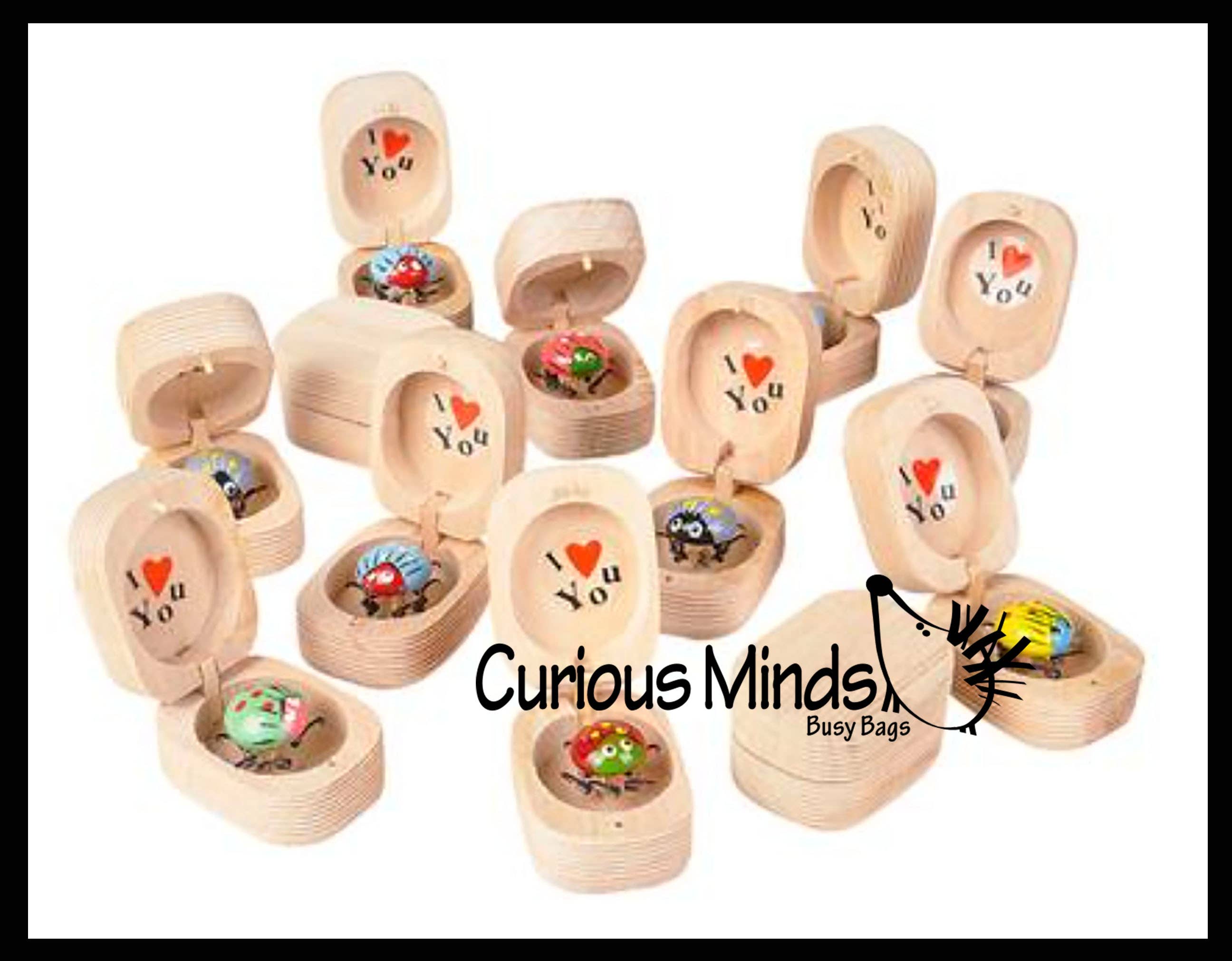Curious Minds Toys – wholesale Gag gift/novelty gift – 1 Love bug in Box Novelty Gift -Bugs Legs Wiggle Wood Hinge1