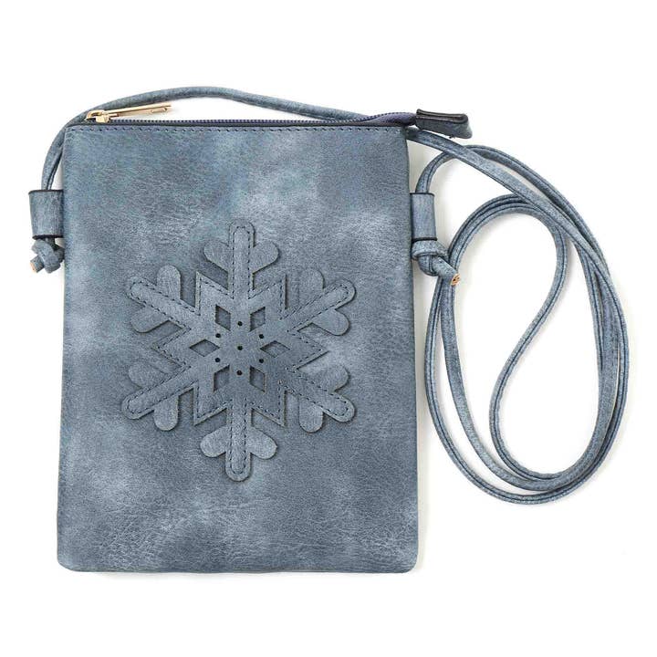 Shine Mark Accessories - Wholesale Crossbody Bag - Women's - Navy - Snowflake Lacer cut crossbody cellphone bag0