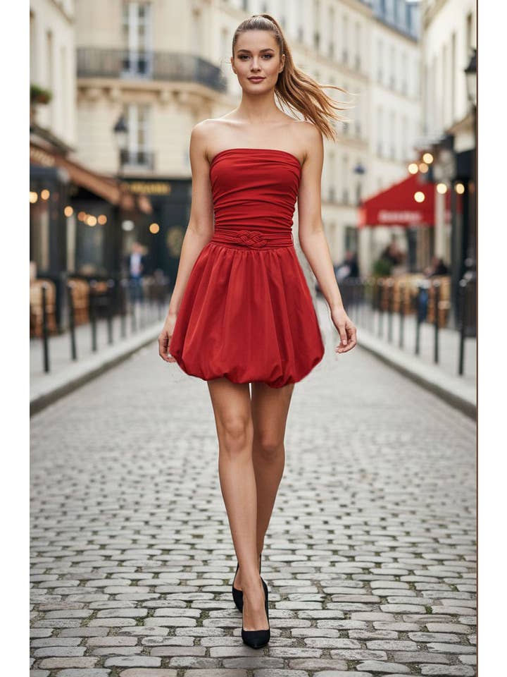 VAVA by Joy Han - Wholesale Dress - Women's - TUBE BUBBLE DRESS W/TWISTED ROPE BELT13