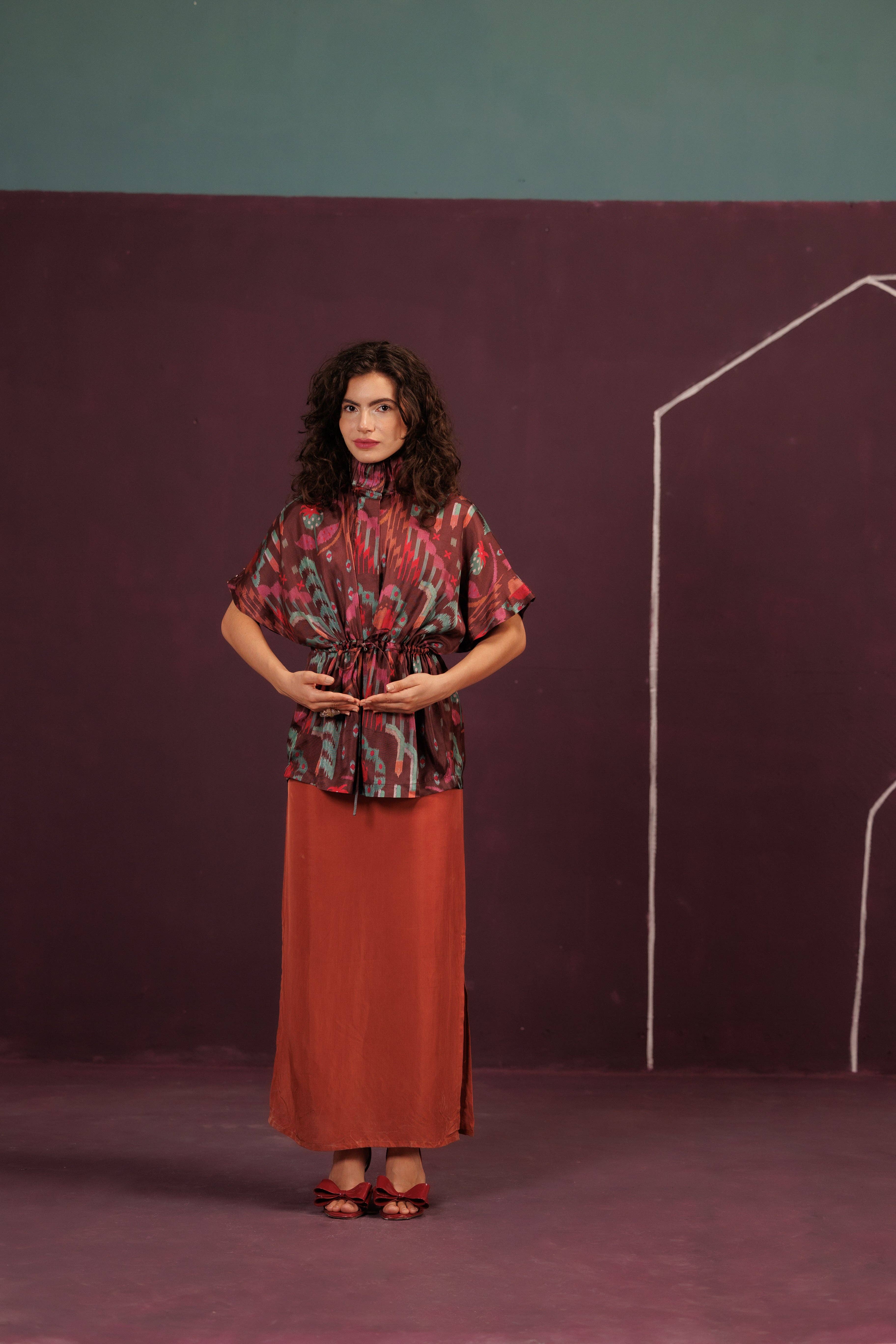 Maison Qala - Wholesale Top & Skirt Set - Women's - Poppies at Dusk Set0