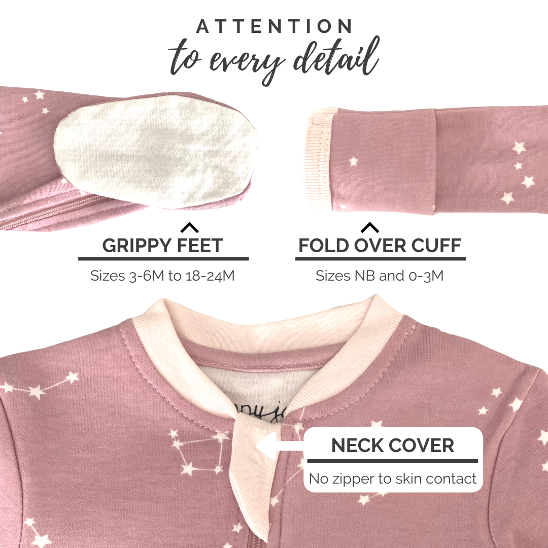 ZippyJamz - Wholesale Jumpsuit - Baby - Galaxy Love - Pink - Babysuit - Footed4