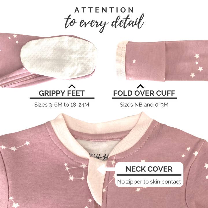 ZippyJamz - Wholesale Jumpsuit - Baby - Galaxy Love - Pink - Babysuit - Footed4